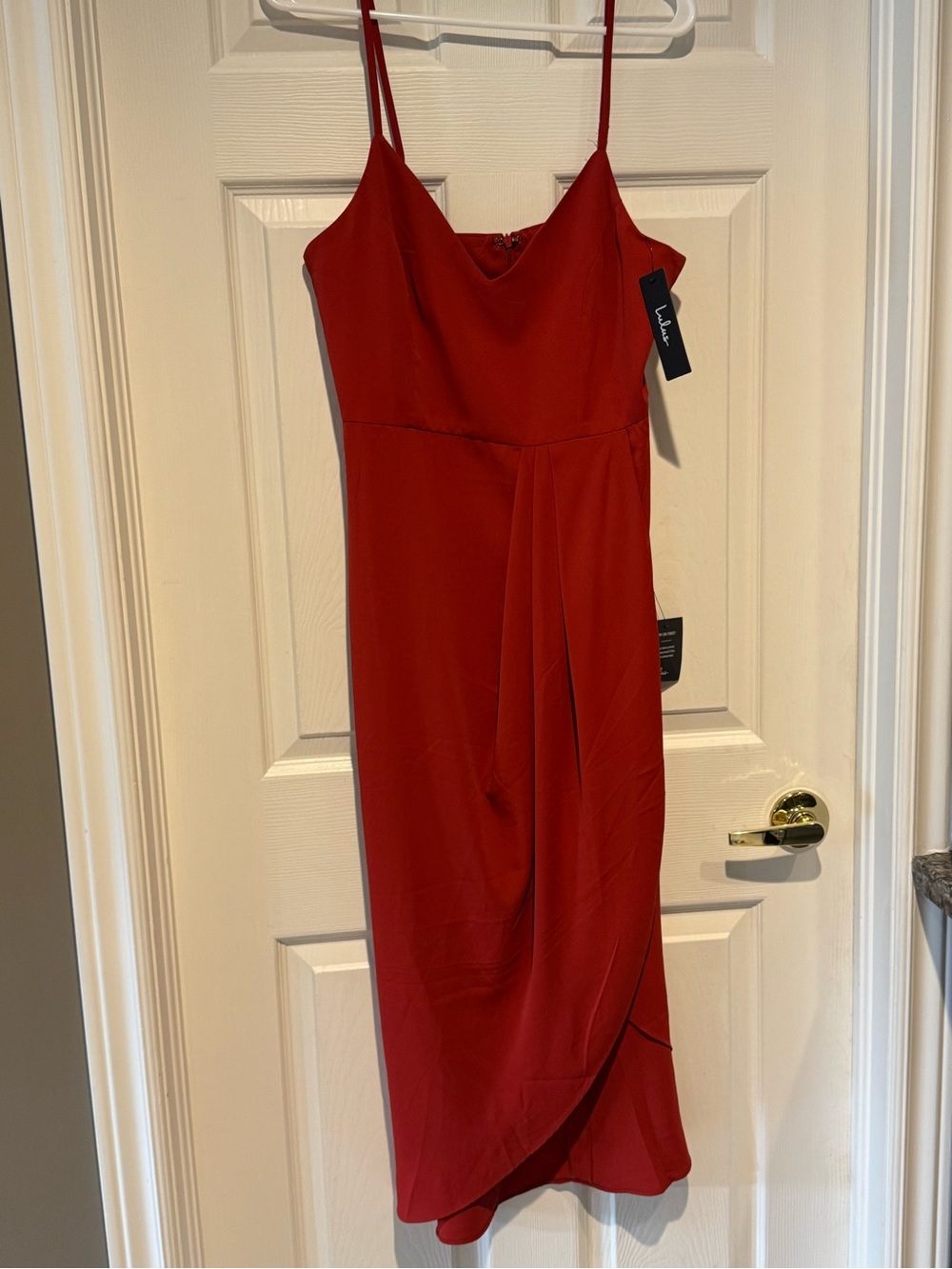 Lulu's Red Spaghetti Strap Midi Dress
